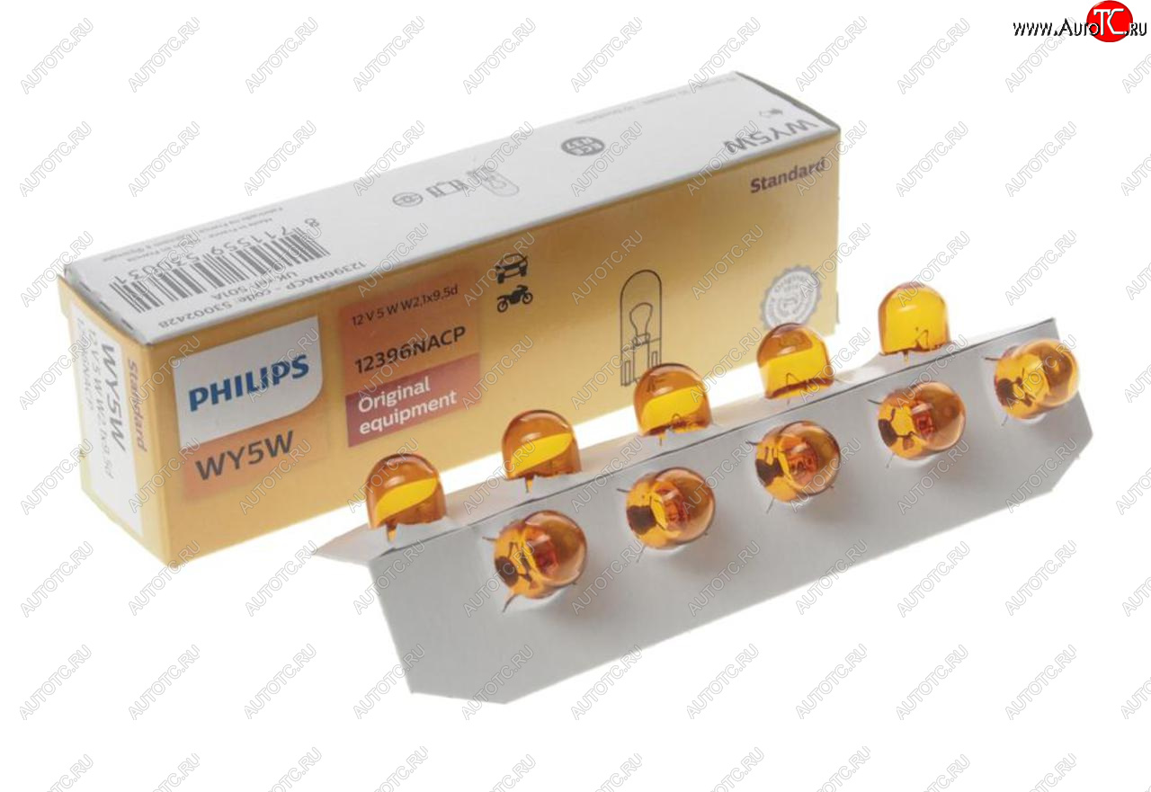 93 р. Лампа 12V WY5W T10W W2.1x9.5d PHILIPS PHILIPS 12396nacp  с доставкой в г. Майкоп