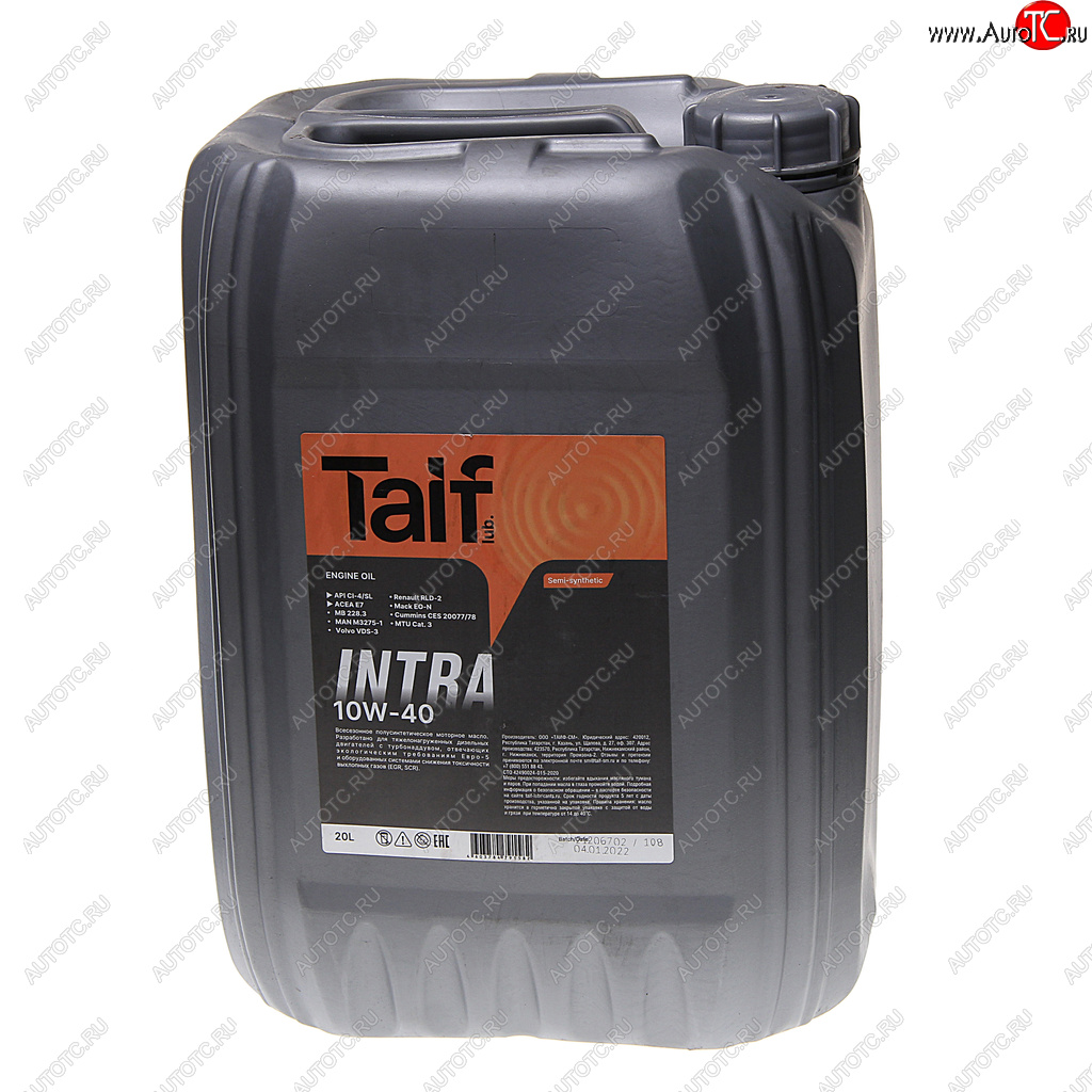 6 999 р. Масло дизельное INTRA 10W40 E7CI-4SL псинт.20л TAIF TAIF 212029  с доставкой в г. Майкоп