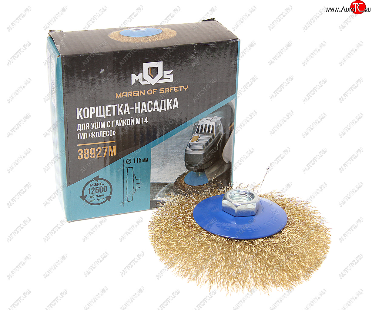 299 р. Кордщетка для УШМ коническая 115мм витая латунь М14 CUTOP CUTOP 38927м  с доставкой в г. Майкоп