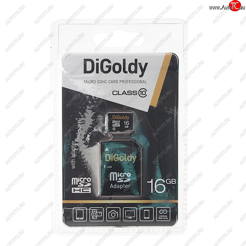 261 р. Карта памяти 16GB MicroSD class 10 + SD адаптер DIGOLDY DIGOLDY dg016gcsdhc10-ad  с доставкой в г. Майкоп
