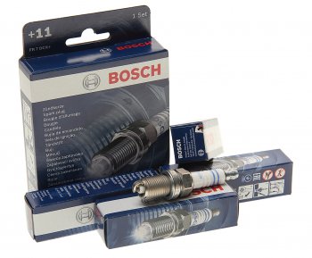 999 р. Свеча зажигания ВАЗ-2112 BOSCH FR7DCX+ комплект BOSCH 0242235913  с доставкой в г. Майкоп. Увеличить фотографию 1