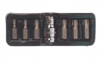 379 р. Набор бит 12 TORX T25-T55 с держателем 7 предметов в ложементе ROCKFORCE ROCKFORCE rf-4074  с доставкой в г. Майкоп. Увеличить фотографию 2