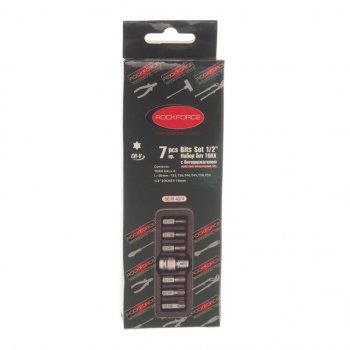 379 р. Набор бит 12 TORX T25-T55 с держателем 7 предметов в ложементе ROCKFORCE ROCKFORCE rf-4074  с доставкой в г. Майкоп. Увеличить фотографию 3