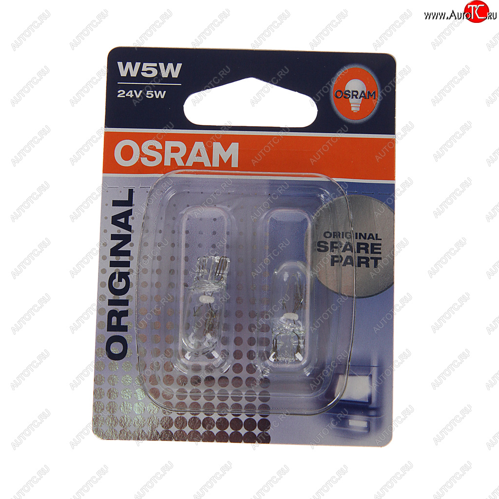 160 р. Лампа 24V W5W T10W W2.1x9.5d блистер (2шт.) OSRAM OSRAM 2845-02b  с доставкой в г. Майкоп