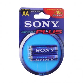 90 р. Батарейка AA LR6 1.5V блистер (2шт.) Alkaline Plus SONY  s-lr6p(2)бл  с доставкой в г. Майкоп. Увеличить фотографию 1