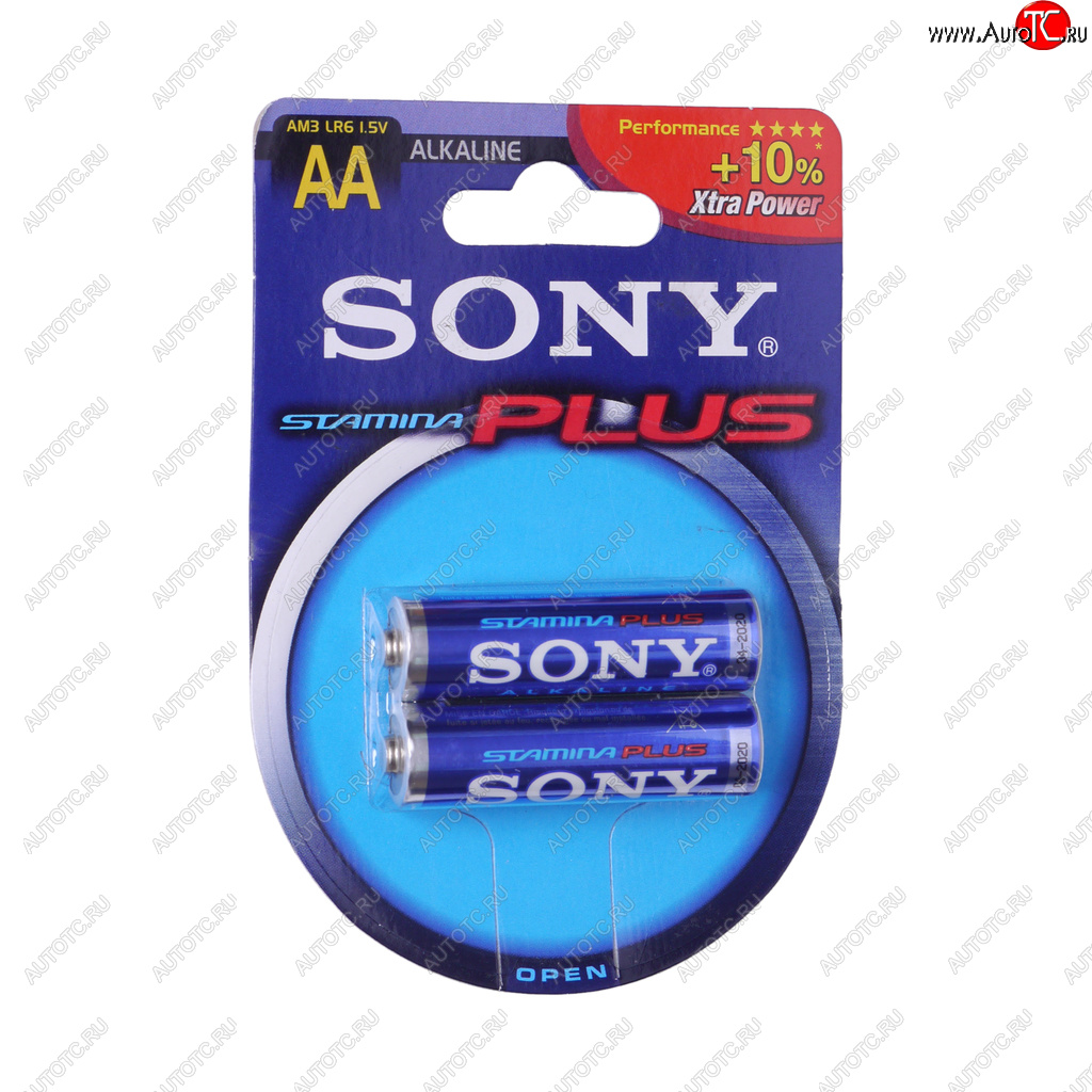 90 р. Батарейка AA LR6 1.5V блистер (2шт.) Alkaline Plus SONY  s-lr6p(2)бл  с доставкой в г. Майкоп