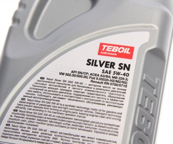 699 р. Масло моторное SILVER SN 5W40 синт.1л TEBOIL TEBOIL 3453923  с доставкой в г. Майкоп. Увеличить фотографию 2