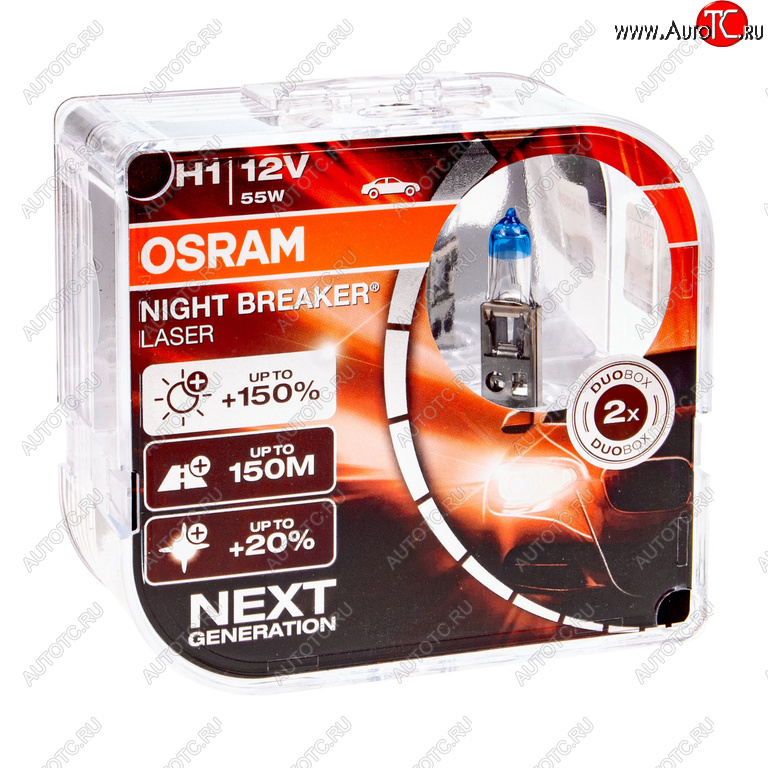 2 399 р. Лампа 12V H1 55W P14.5s +150% 3500K бокс (2шт.) Night Breaker Laser OSRAM OSRAM 64150nl2(euro)  с доставкой в г. Майкоп