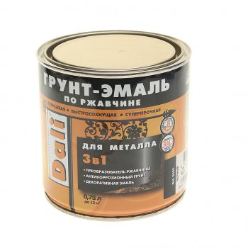 999 р. Грунт-эмаль по ржавчине черный RAL9005 0.75л DALI DALI 20412  с доставкой в г. Майкоп. Увеличить фотографию 1