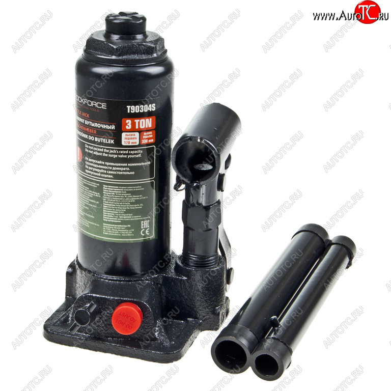 1 859 р. Домкрат бутылочный 3т 170-330мм с клапаном в кейсе ROCKFORCE ROCKFORCE rf-t90304s(ds)  с доставкой в г. Майкоп