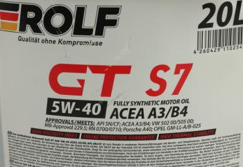 12 999 р. Масло моторное GT A3B4 5W40 синт.20л ROLF ROLF 322456  с доставкой в г. Майкоп. Увеличить фотографию 3