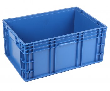 1 749 р. Ящик полимерный многооборотный 594х396х280мм синий IPLAST IPLAST ip-530859  с доставкой в г. Майкоп. Увеличить фотографию 1