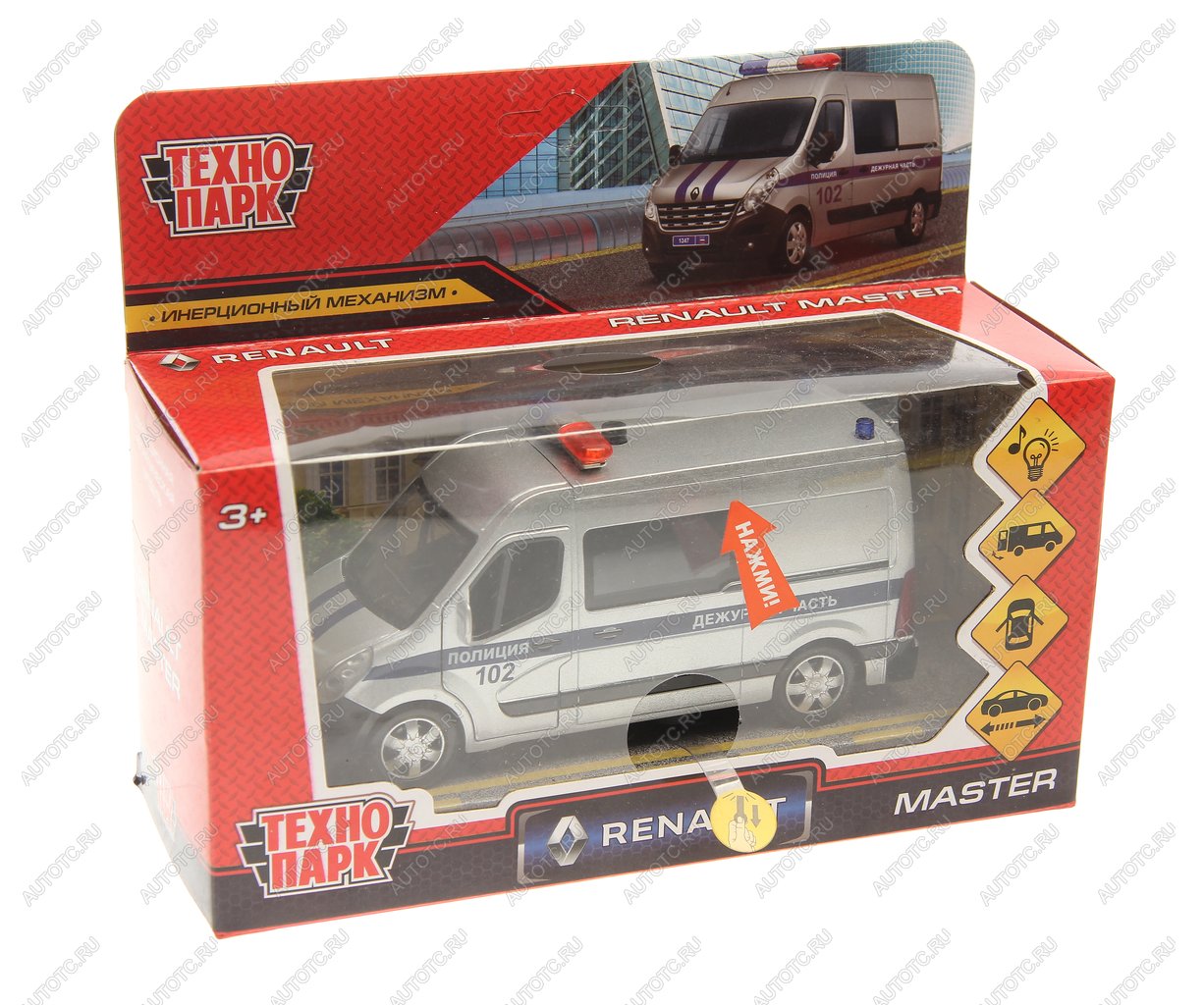 1 699 р. Модель автомобиля RENAULT Master металлическая (свет, звук) ТЕХНОПАРК ТЕХНОПАРК master-14spol-sr  с доставкой в г. Майкоп