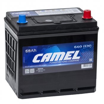 9 349 р. Аккумулятор CAMEL Asia 68Ач обратная полярность CAMEL 6ст68(0) 80d23l  с доставкой в г. Майкоп. Увеличить фотографию 1