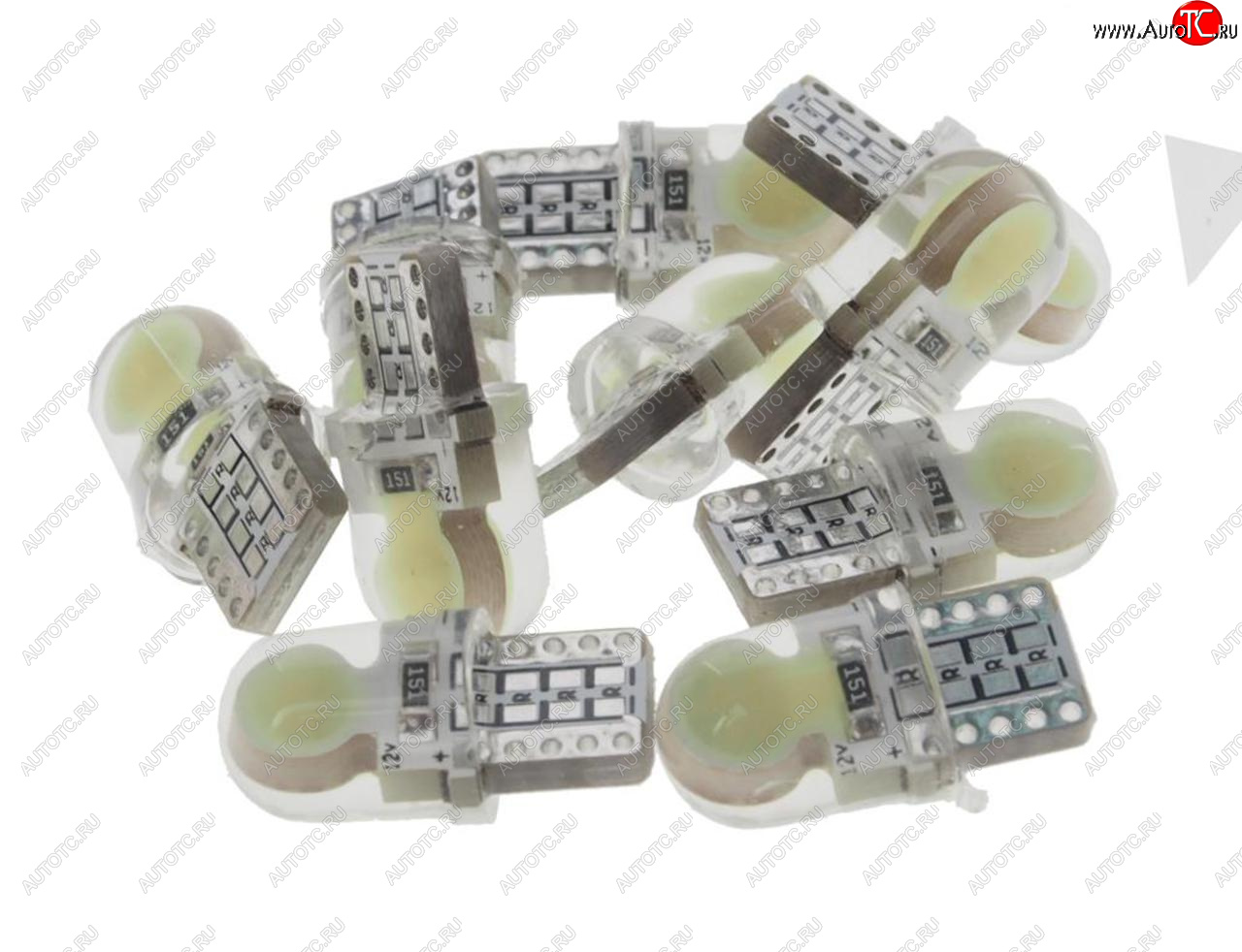 26 р. Лампа светодиодная 12V W5W T10 W2.1x9.5d 6000K COB в силиконе White MEGA ELECTRIC MEGA ELECTRIC 70214  с доставкой в г. Майкоп