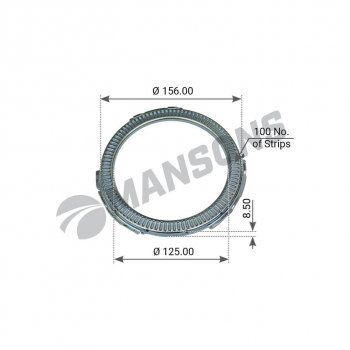729 р. Кольцо АБС BPW (125x156x8.5 z=100) MANSONS MANSONS 300.305  с доставкой в г. Майкоп. Увеличить фотографию 1
