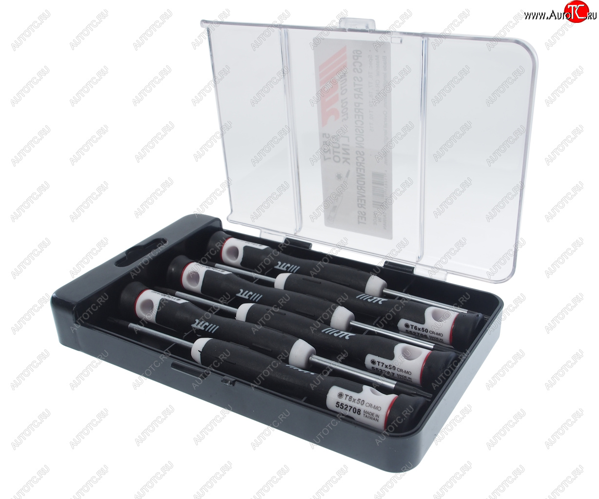 2 249 р. Набор отверток прецизионных T6-Т10, T15 L=150мм 6 предметов JTC JTC TOOLS CO., LTD jtc-5527  с доставкой в г. Майкоп