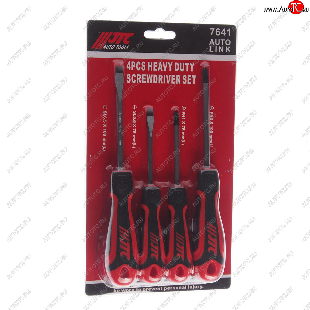 1 799 р. Набор отверток усиленных SL5.5x75 SL6.5x100 PH1x75 PH2x100 4 предмета JTC JTC TOOLS CO., LTD jtc-7641  с доставкой в г. Майкоп