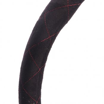 589 р. Оплетка руля (XL) 41-43см черно-красная алькантара, ромб NO NAME 361395  с доставкой в г. Майкоп. Увеличить фотографию 2