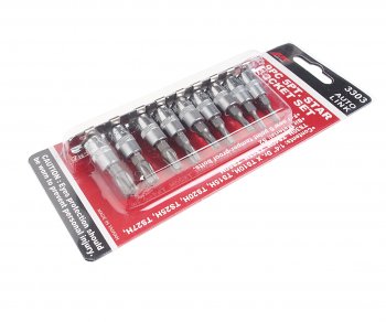 1 599 р. Набор бит 14 TORX 5-ти гранных TS10H-TS50H 9 предметов JTC JTC TOOLS CO., LTD jtc-3303  с доставкой в г. Майкоп. Увеличить фотографию 2