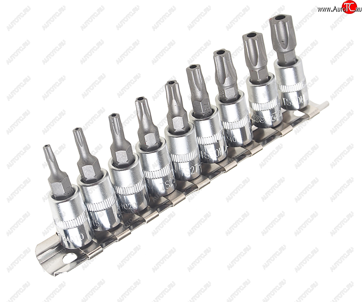 1 599 р. Набор бит 14 TORX 5-ти гранных TS10H-TS50H 9 предметов JTC JTC TOOLS CO., LTD jtc-3303  с доставкой в г. Майкоп