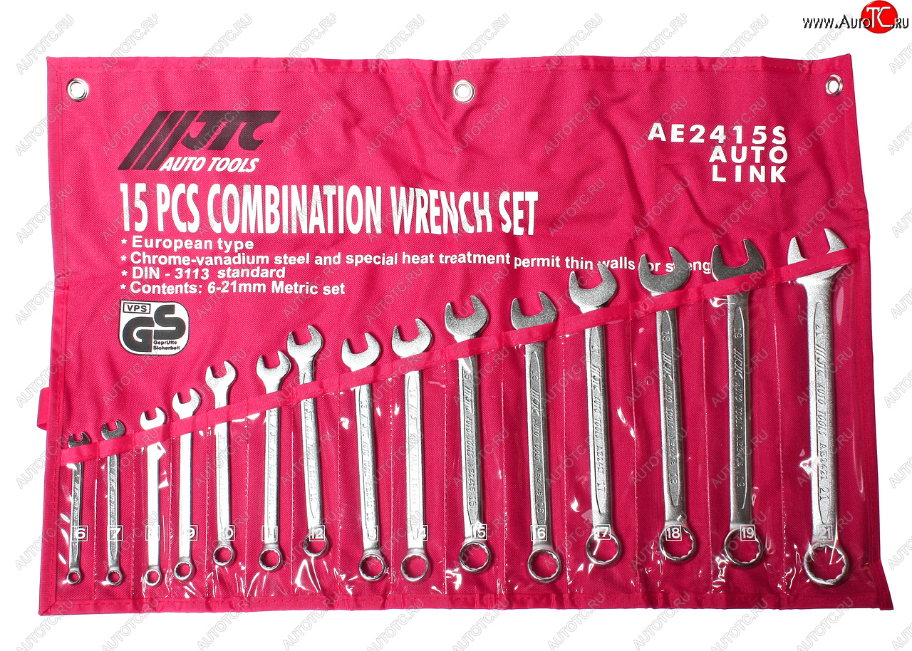 6 499 р. Набор ключей комбинированных 6-21мм 15 предметов в планшете JTC JTC TOOLS CO., LTD jtc-ae2415s  с доставкой в г. Майкоп