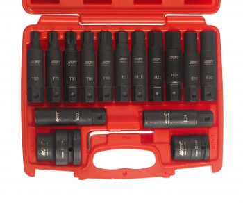 20 499 р. Набор бит 34 SPLINE Е18-24, TORX Т60-100, HEX Н17-24 ударных с держат. 34, 1 107мм 16 пр. JTC JTC TOOLS CO., LTD jtc-j616c  с доставкой в г. Майкоп. Увеличить фотографию 2