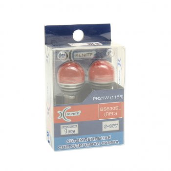 649 р. Лампа светодиодная 12V P21W BA15S красная блистер (2шт.) XENITE XENITE 1009531  с доставкой в г. Майкоп. Увеличить фотографию 1