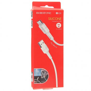 232 р. Кабель micro USB 1м белый BOROFONE BOROFONE bx30 white  с доставкой в г. Майкоп. Увеличить фотографию 2