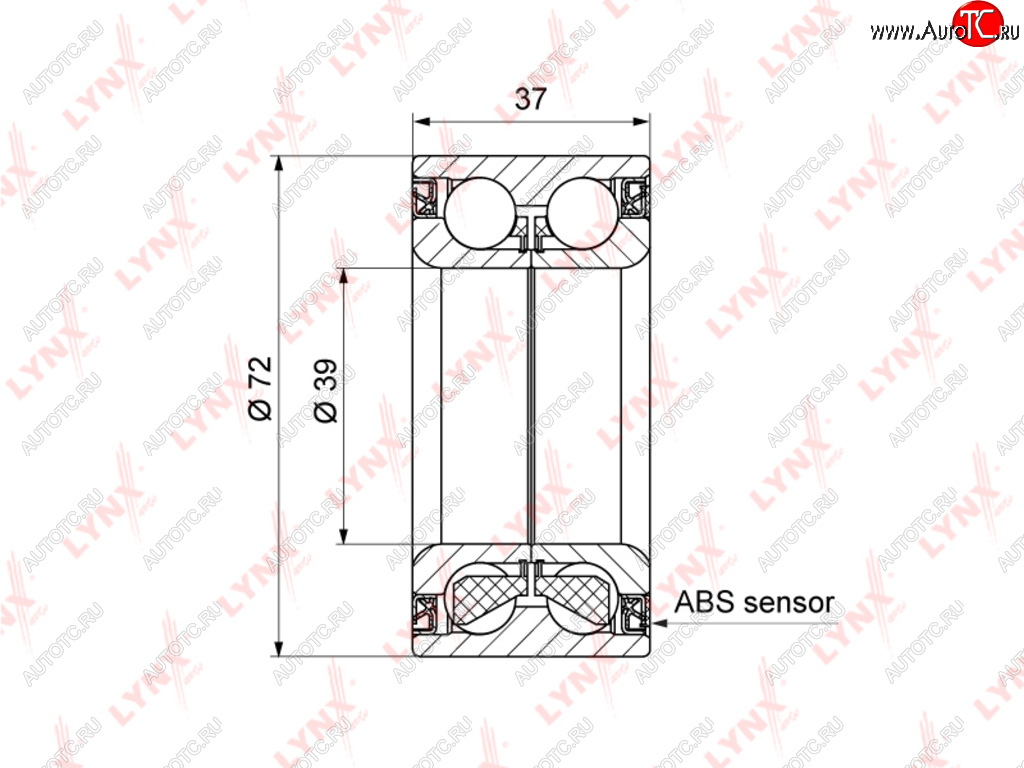 3 499 р. Подшипник ступицы MAZDA 2 (05-) передней LYNX LYNX wb1425  с доставкой в г. Майкоп