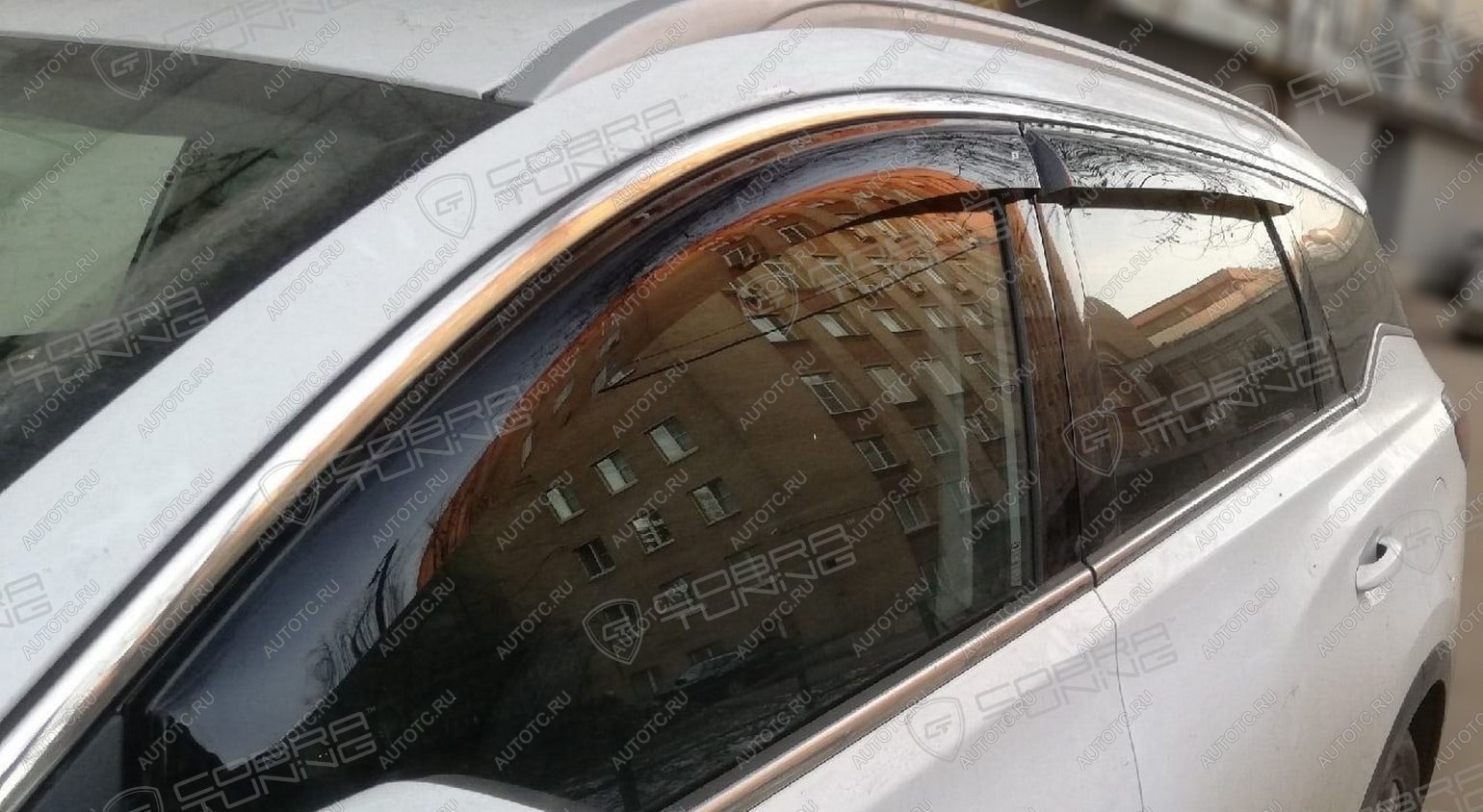 3 379 р. Комплект дефлекторов окон COBRA TUNING Chery Tiggo 7 PRO (2019-2025) (черный глянец)  с доставкой в г. Майкоп