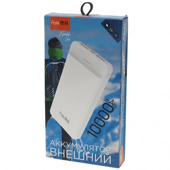 799 р. Аккумулятор внешний 10000мАч для зарядки мобильных устройств FAISON FAISON j48 white  с доставкой в г. Майкоп. Увеличить фотографию 3
