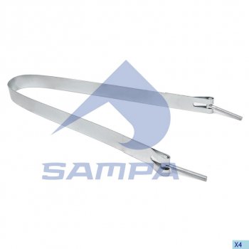 1 049 р. Хомут глушителя DAF ленточный SAMPA SAMPA 050.444  с доставкой в г. Майкоп. Увеличить фотографию 1