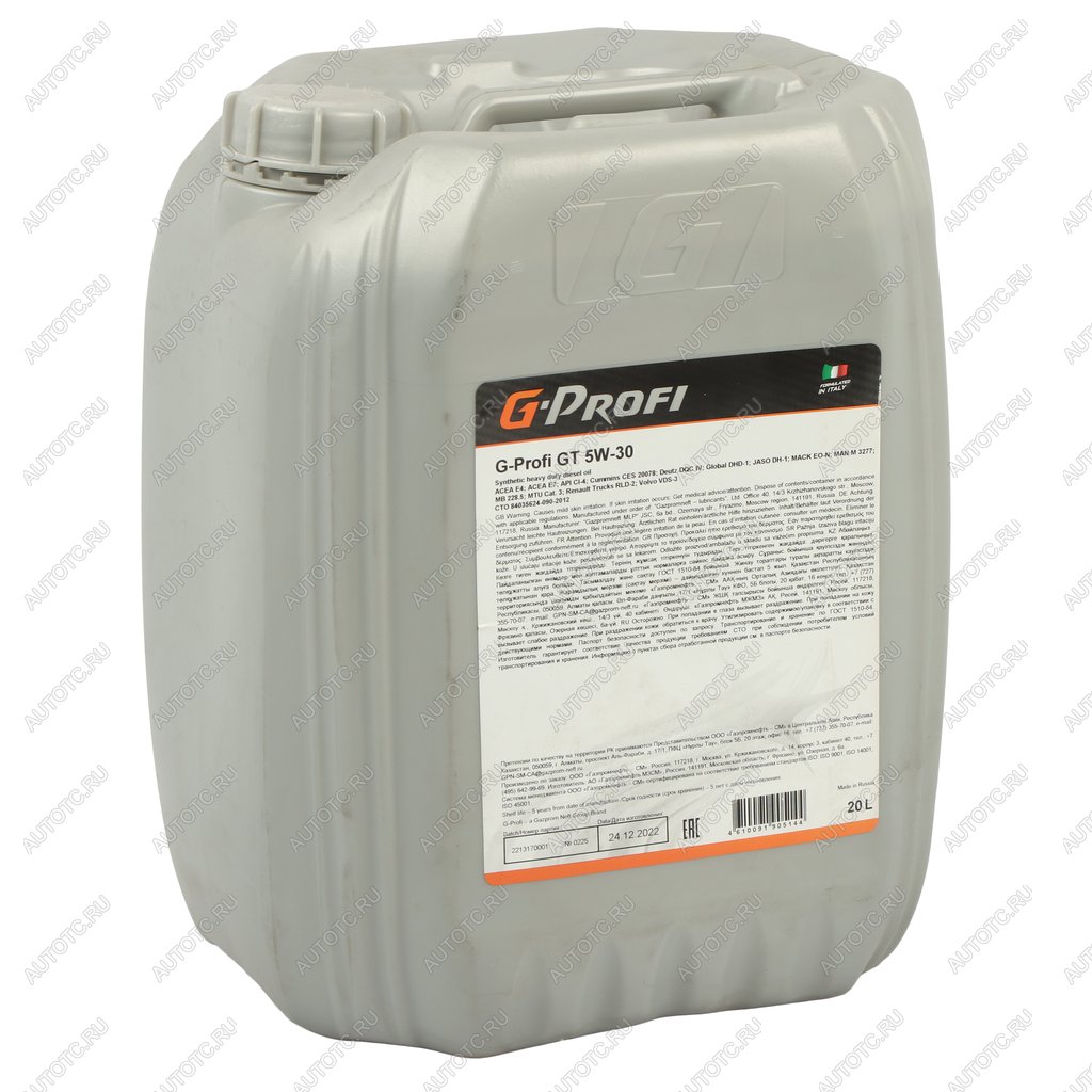 18 999 р. Масло дизельное G-PROFI GT CI-4E4E7E5 5W30 синт.20л G-ENERGY GAZPROMNEFT 0253133881  с доставкой в г. Майкоп