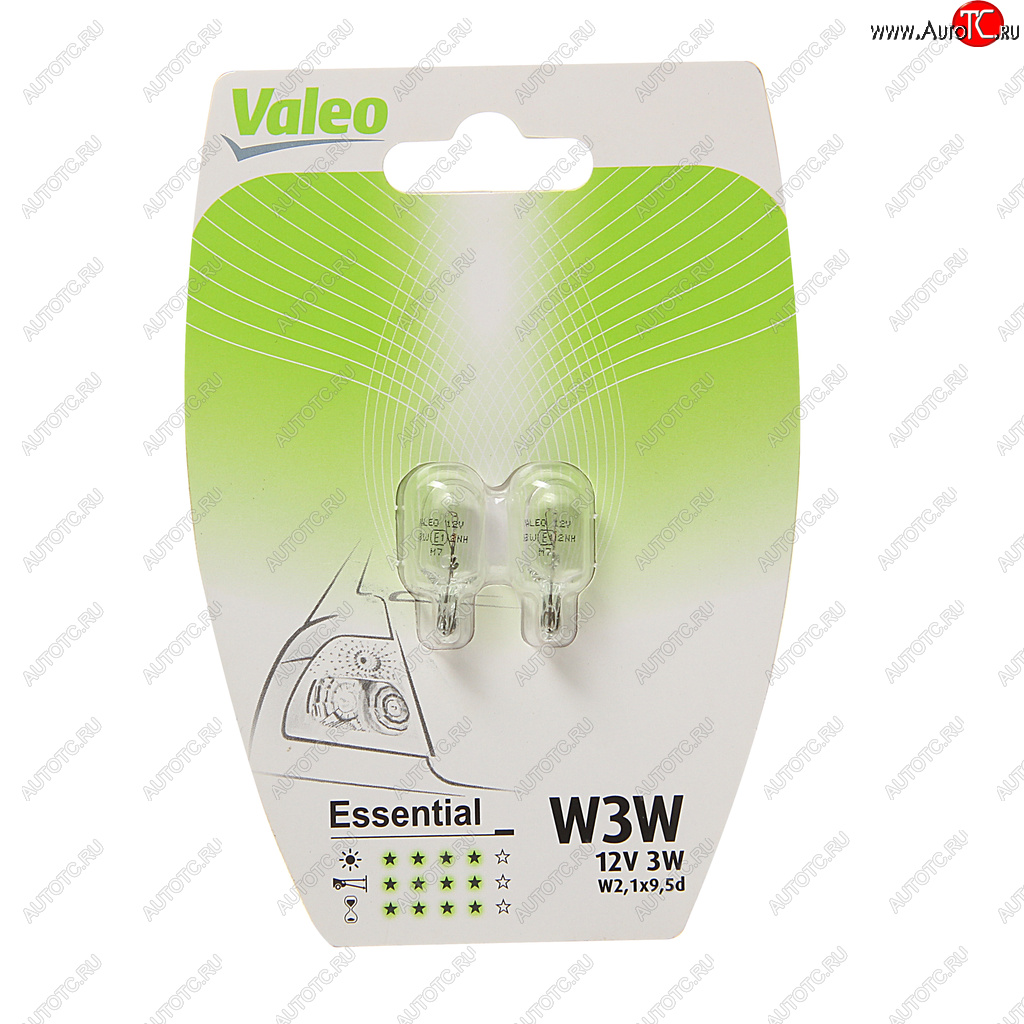 156 р. Лампа 12V W3W W2.1x9.5d блистер (2шт.) Essential VALEO VALEO 032114  с доставкой в г. Майкоп