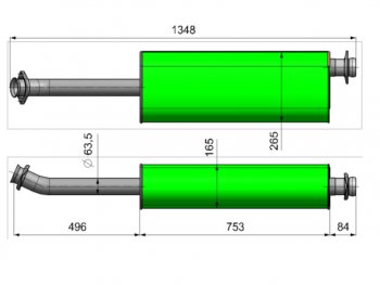 5 799 р. Глушитель ГАЗ-3302 Next дв.Evotech 2.7 ЕВРО-5 ТЕХКОМ ТЕХКОМ 2123-1201008-30  с доставкой в г. Майкоп. Увеличить фотографию 2