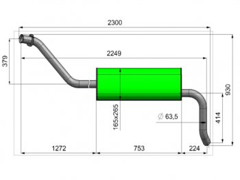 6 499 р. Глушитель ГАЗ-3302 Next,Бизнес дв.УМЗ,Evotech,CUMMINS (ГБО) ЕВРО-4,5 длинный ТЕХКОМ ТЕХКОМ 3302-1201008-30  с доставкой в г. Майкоп. Увеличить фотографию 2
