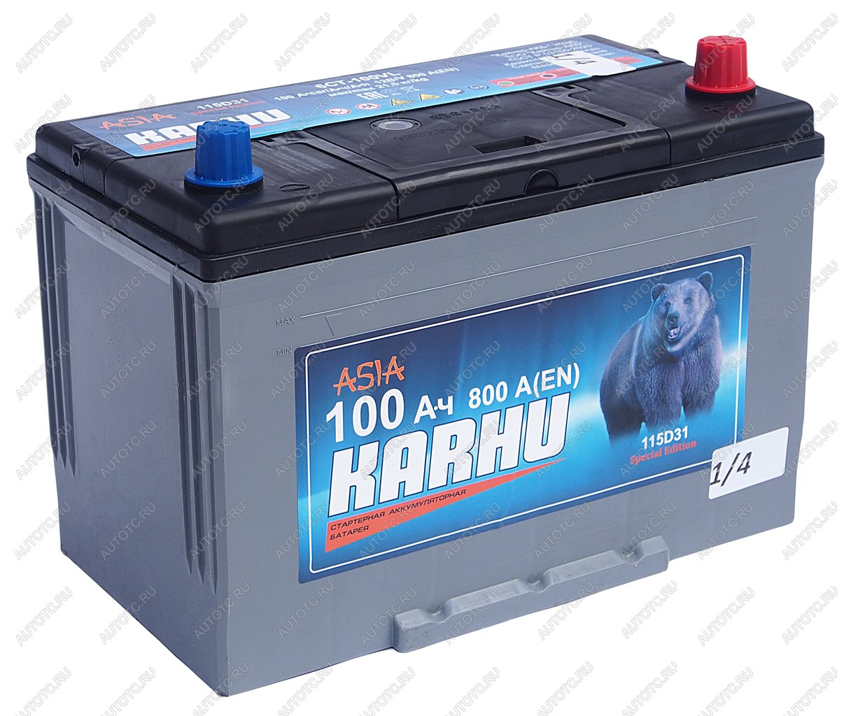 11 999 р. Аккумулятор KARHU Asia 100Ач обратная полярность KARHU 6ст100(0) 115d31l  с доставкой в г. Майкоп