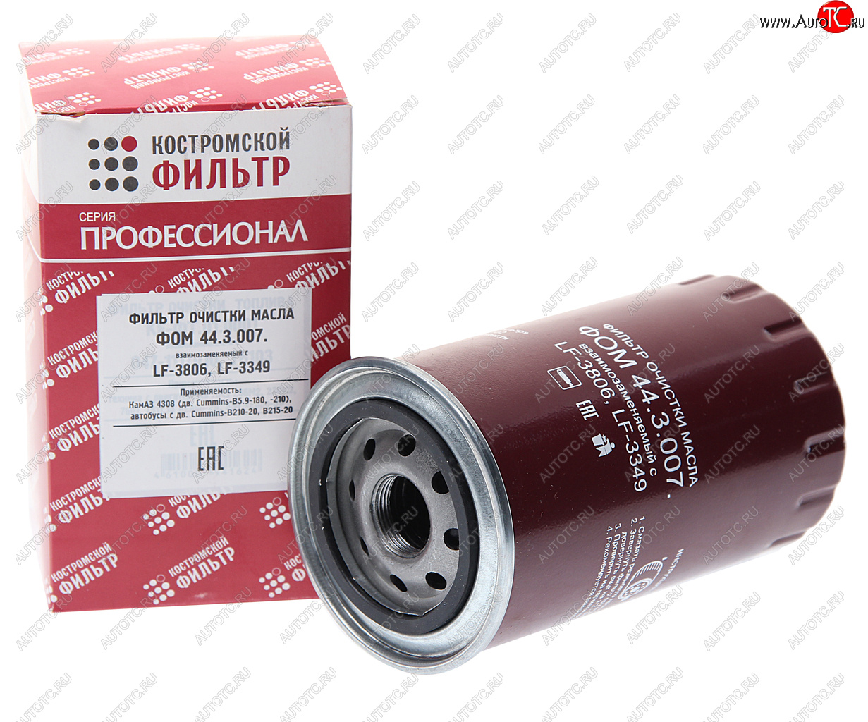 539 р. Фильтр масляный КАМАЗ,ПАЗ (дв.CUMMINS B5.9-180) (аналог WK 95018) Профессионал КОСТРОМСКОЙ ФИЛЬТР КП Автофильтр lf3349  с доставкой в г. Майкоп