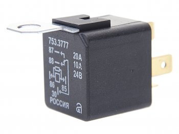 216 р. Реле электромагнитное 24V 5-ти контактное 2010А переключ. с кроншт. с резистором АВАР АВАР 753.3777  с доставкой в г. Майкоп. Увеличить фотографию 1