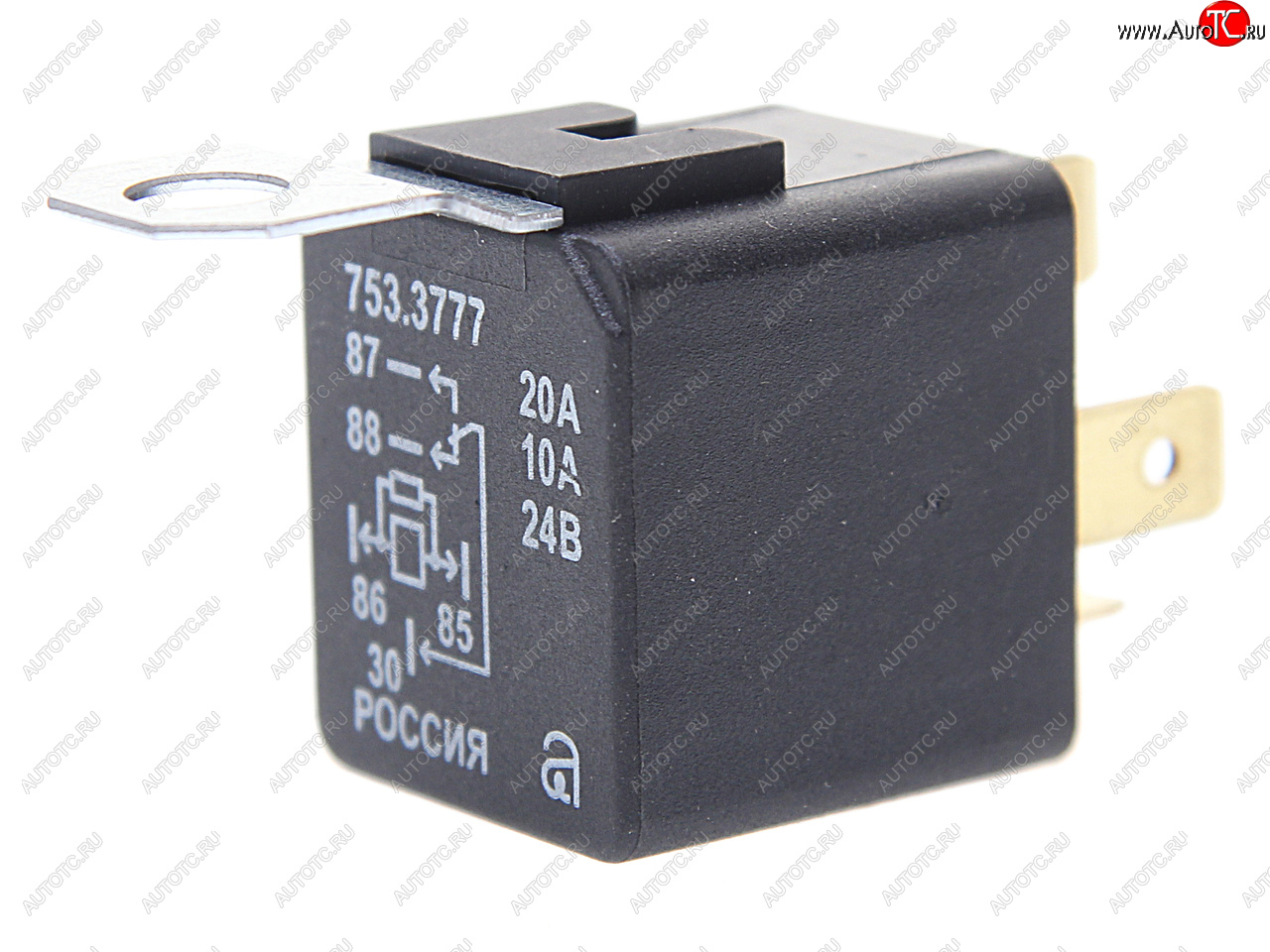 216 р. Реле электромагнитное 24V 5-ти контактное 2010А переключ. с кроншт. с резистором АВАР АВАР 753.3777  с доставкой в г. Майкоп