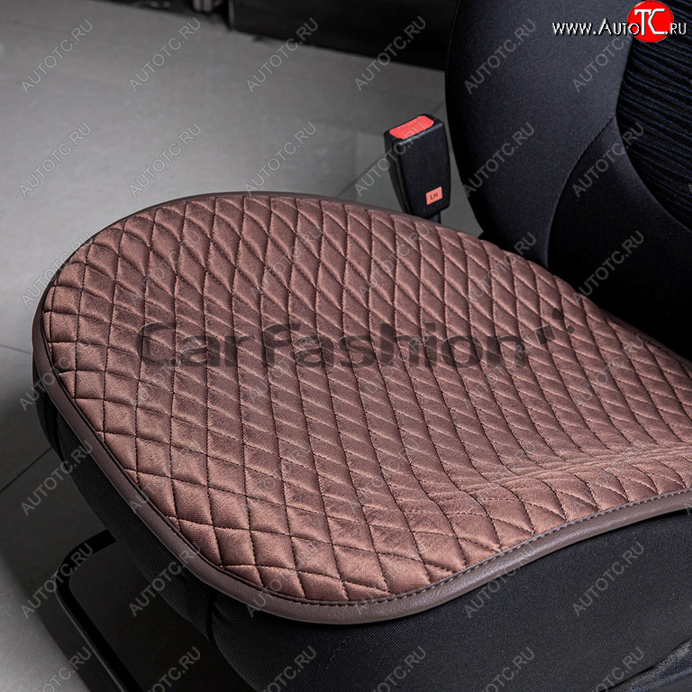 899 р. Накидка на сиденье велюр кофе (1 предм.) Palermo Mini CARFASHION CARFASHION 23046  с доставкой в г. Майкоп