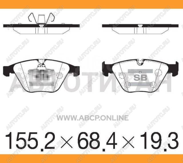 3 199 р. Колодки тормозные передние (4шт.) SANGSIN BMW 3 серия E92 купе дорестайлинг (2005-2010)  с доставкой в г. Майкоп