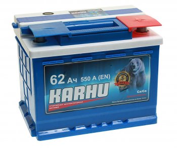 7 299 р. Аккумулятор KARHU 62Ач обратная полярность KARHU 6ст62(0)  с доставкой в г. Майкоп. Увеличить фотографию 1