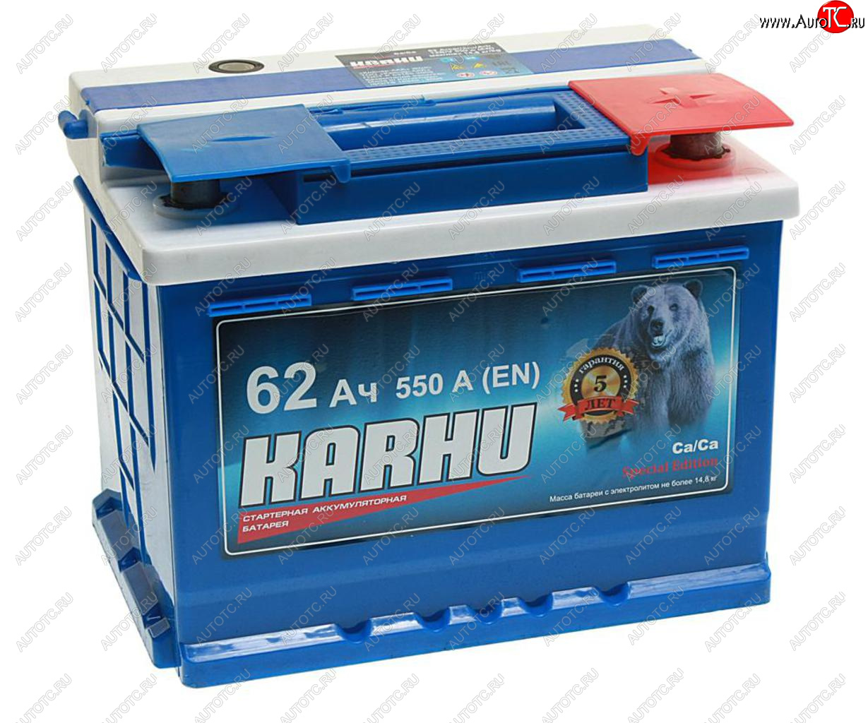 7 299 р. Аккумулятор KARHU 62Ач обратная полярность KARHU 6ст62(0)  с доставкой в г. Майкоп