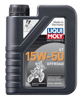 1 669 р. Масло моторное для 4-х тактных двигателей MOTORBIKE 4T OFFROAD 15W50 синт.1л LIQUI MOLY LIQUI MOLY 3057  с доставкой в г. Майкоп. Увеличить фотографию 1