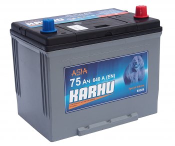 9 599 р. Аккумулятор KARHU Asia 75Ач обратная полярность KARHU 6ст75(0) 85d26l  с доставкой в г. Майкоп. Увеличить фотографию 1
