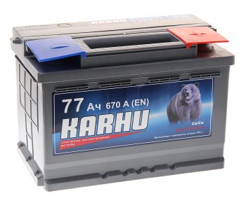 8 949 р. Аккумулятор KARHU 77Ач обратная полярность KARHU 6ст77(0)  с доставкой в г. Майкоп. Увеличить фотографию 1