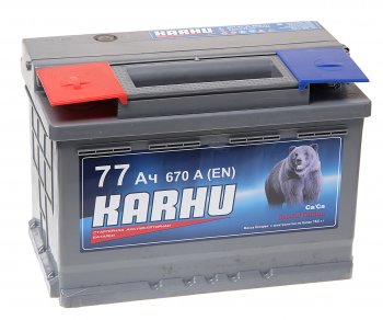 8 949 р. Аккумулятор KARHU 77Ач KARHU 6ст77(1)  с доставкой в г. Майкоп. Увеличить фотографию 1