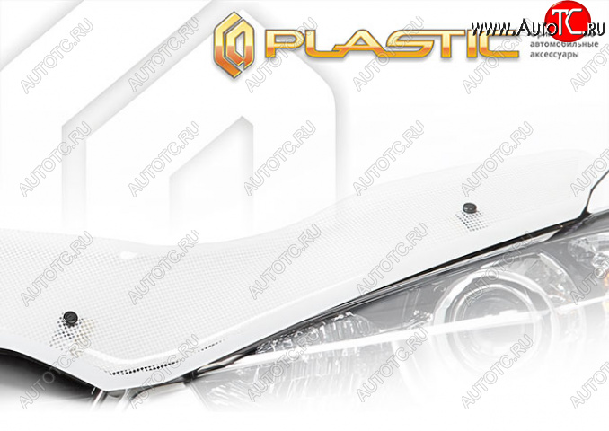 2 299 р. Дефлектор капота Шелкография белая CA Plastic на GAC GS8 II поколение, джип/suv 5 дв., рынок России 2023 - н.в.  с доставкой в г. Майкоп